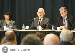 Speakers at the Symposium (l to r) Janet Grinsted, Douglas Martin, Gerry Van Kessel.